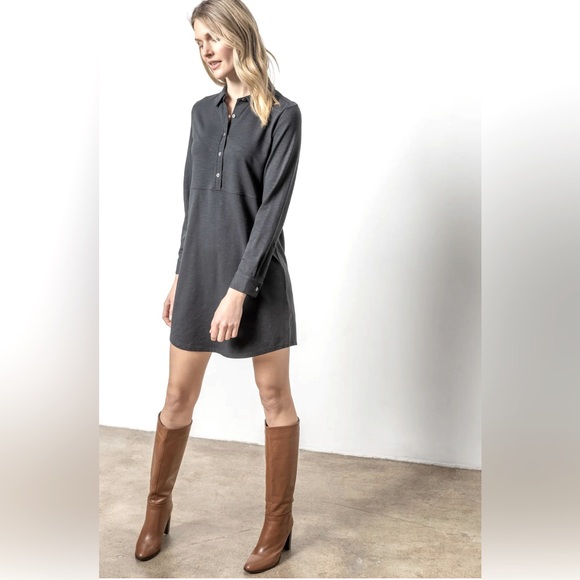 NWT Lilly P Modal Button-Up Shirt Dress - Picture 1 of 7